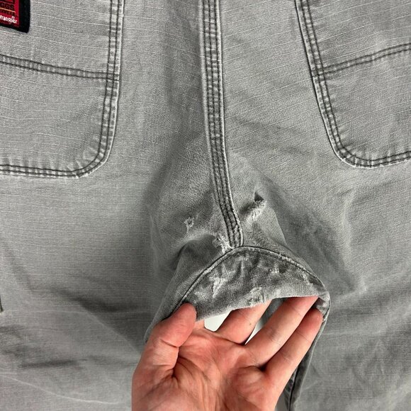 Wrangler Riggs Ripstop Work Wear Pants 34x30 Gray Distressed Worn Skate Y2K - Picture 6 of 9